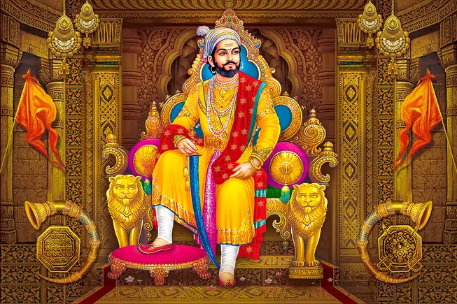 MG047 Chhatrapati Shivaji Maharaj Plain, Glitter, Stone, Crystal High Gloss Decorative Tile by Global Art