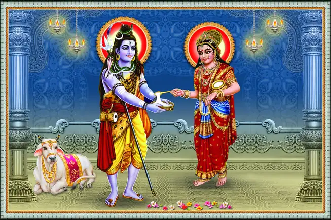 SN029 Lord Shiv Plain, Glitter, Stone, Crystal High Gloss Decorative Tile by Global Art