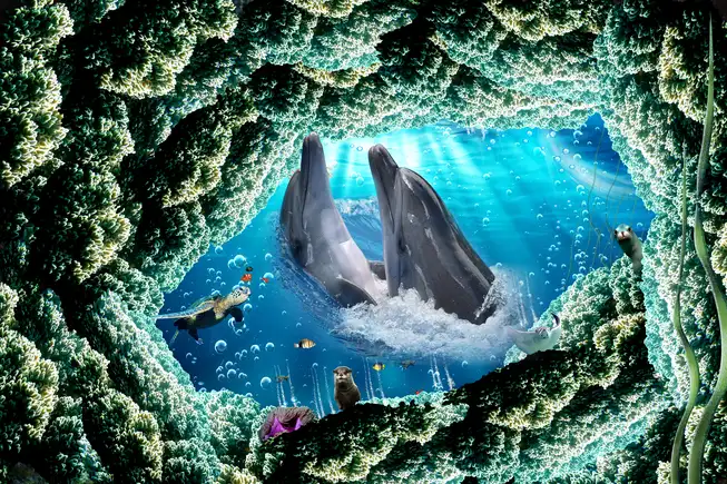 SE017 Animal Plain, Glitter High Gloss Decorative Tile by Global Art