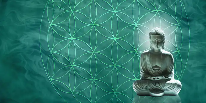BD301 Bhagwan Budh Plain, Glitter, Stone, Crystal High Gloss Decorative Tile by Global Art