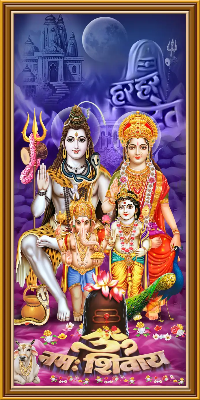 MX402 Lord Shiv Plain, Glitter, Stone, Crystal High Gloss Decorative Tile by Global Art