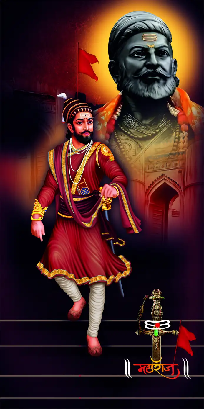 SV406 Chhatrapati Shivaji Maharaj Plain, Glitter, Stone, Crystal High Gloss Decorative Tile by Global Art