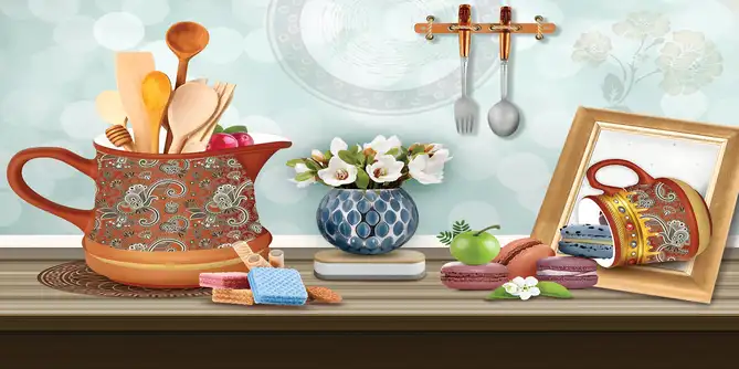 KC317 Kitchen Plain, Glitter High Gloss Decorative Tile by Global Art