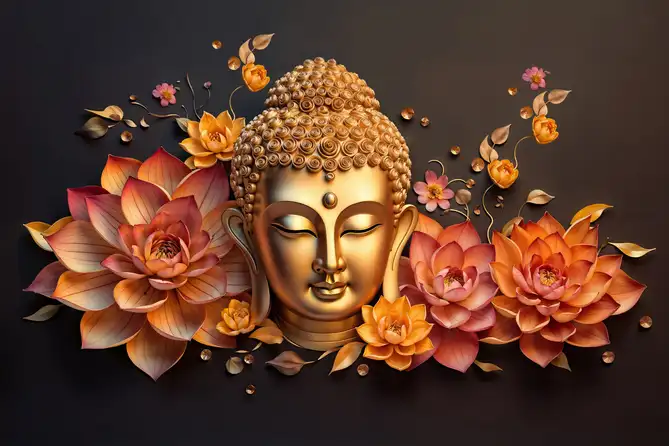 CY307 Bhagwan Budh Crystal High Gloss Decorative Tile by Global Art