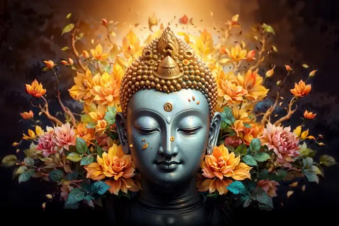 CY329 Bhagwan Budh Crystal High Gloss Decorative Tile by Global Art