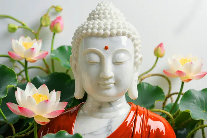 CY349 Bhagwan Budh Crystal High Gloss Decorative Tile by Global Art