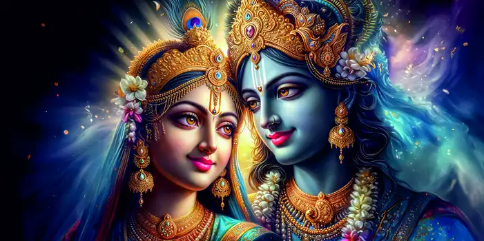 CY011 Radha Krishna Crystal High Gloss Decorative Tile by Global Art