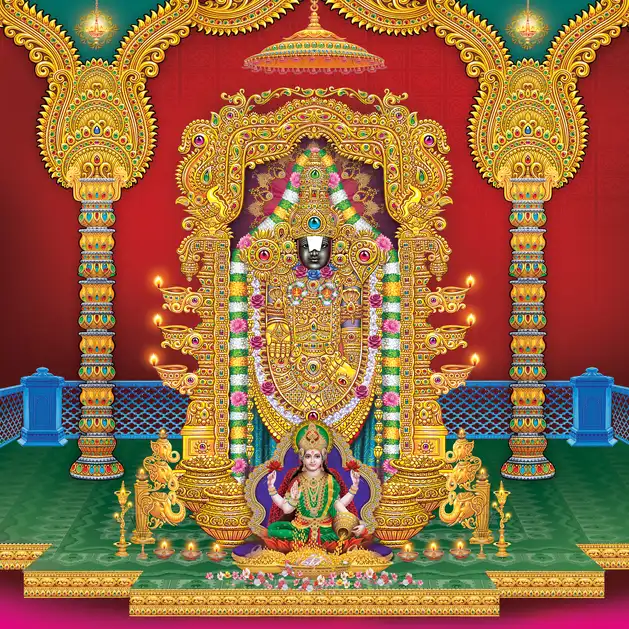 1951 Tirupati Balaji Plain, Glitter, Stone, Crystal High Gloss Decorative Tile by Global Art